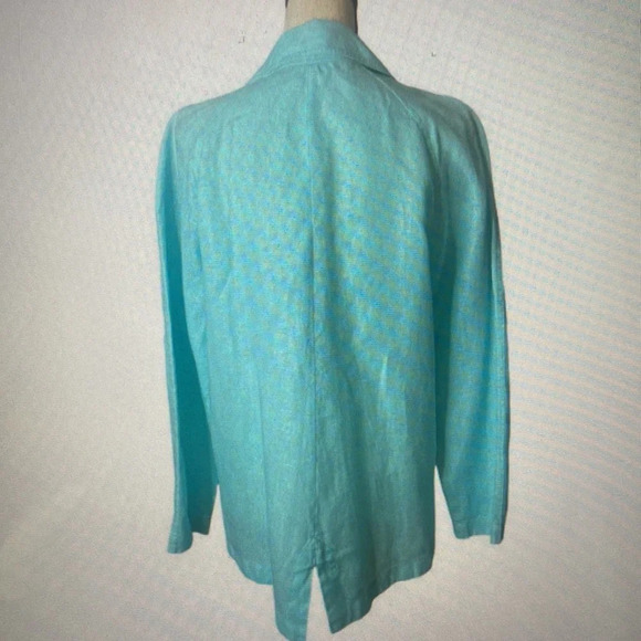 Elliott Lauren Open Jacket in Sky Blue 100%Linen Size 10 - Picture 11 of 12